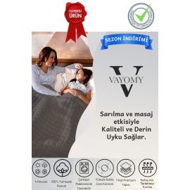 Vayomy Ağırlıklı Battaniye Çocuklar İçin 3 Kg Beyaz 104x152 %100 Pamuk Kumaş Elyaf Dolgulu  4 Mevsim Kullanılabilir