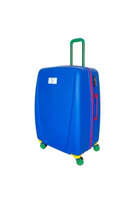 Vayomy Colors ABS Flat Büyük Boy Mavi Valiz 2 Yıl Garantili