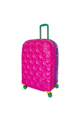 Vayomy Colors ABS Piramit Büyük Boy Pembe Valiz 2 Yıl Garantili